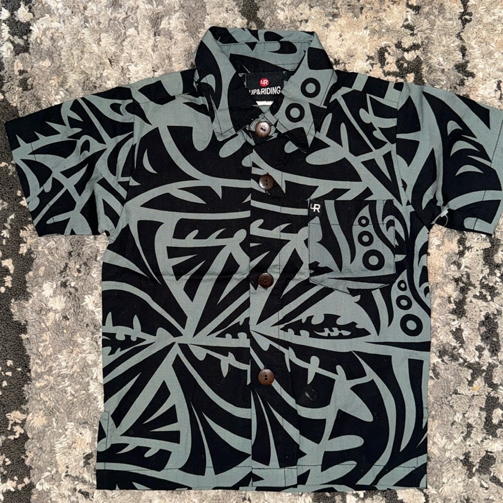 Boys button down Hawaiian print shirt